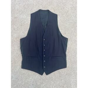 Vintage Black Button Front Adjustable Back Vest – Chest 48"
